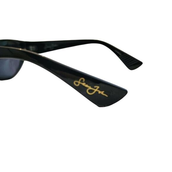 Sean John Solid Black Gold Cat-Eye Sunglasses NYC Club Style w NEW Leather Case - Picture 8 of 16